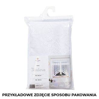 Firanka żakardowa gotowa na żabki TEODORA 300x140 biała