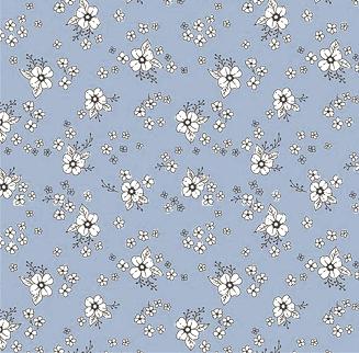 Piżama damska REGINA kod 736 niebieska spodnie w kwiatuszki