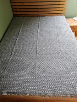 Komplet dekoracyjny narzuta 160x200 + 2x 60x160 popielata szara geometria