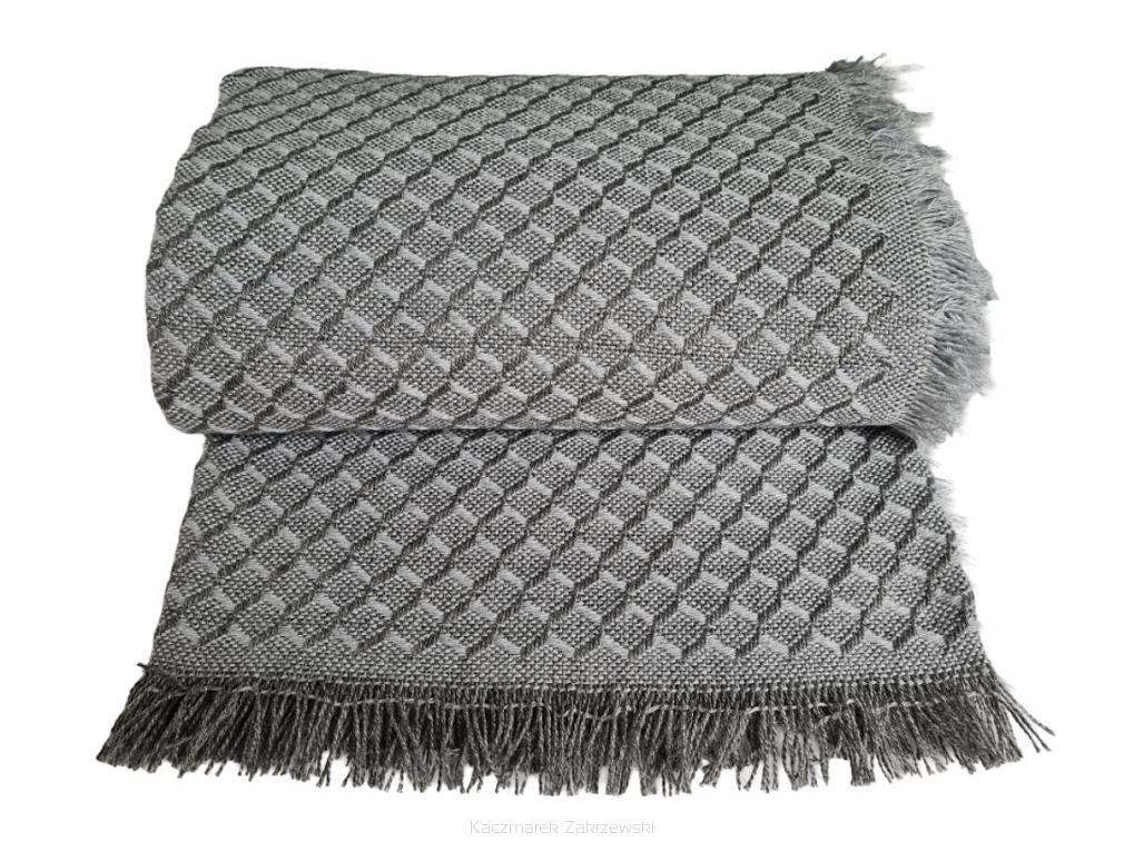 Komplet dekoracyjny narzuta 160x200 + 2x 60x160 popielata szara geometria