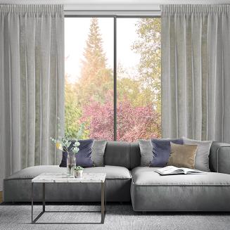 Firana gotowa na taśmie KIM 140x300 Eurofirany srebrny