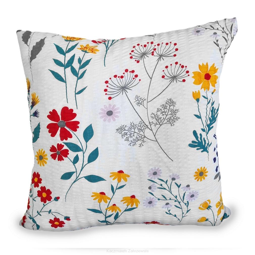 Poszewka z kory 50x60 biała czerwona turkusowa szara letnia łąka