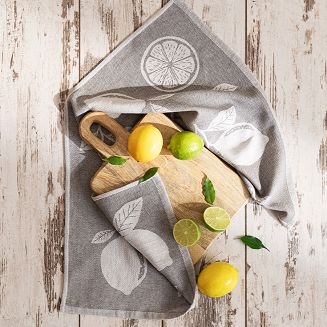 Ścierka kuchenna bawełna egipska CYTRYNKA 50x70 szara
