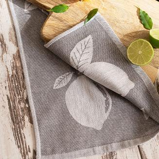 Ścierka kuchenna bawełna egipska CYTRYNKA 50x70 szara