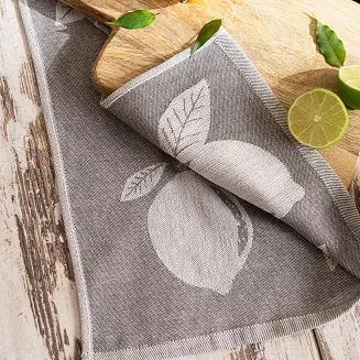 Ścierka kuchenna bawełna egipska CYTRYNKA 50x70 szara