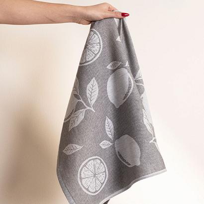 Ścierka kuchenna bawełna egipska CYTRYNKA 50x70 szara