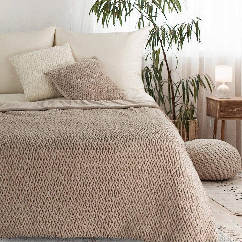 Koc narzuta KAYLA 130x160 Eurofirany beżowy