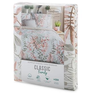 Pościel bawełniana FREESIA 160x200 Eurofirany pudrowy róż