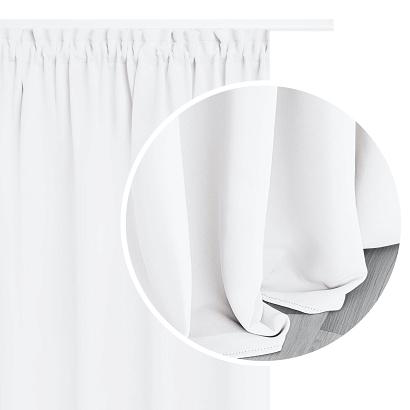 Zasłona gotowa na taśmie HOLD 140x270 zaciemniająca blackout śnieżnobiała