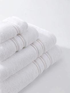 Ręcznik bambusowy Harmony 30x30 biały ze złotą bordiurą