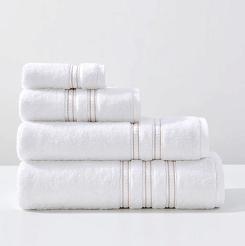 Ręcznik bambusowy Harmony 30x30 biały ze złotą bordiurą