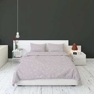 Pościel flanelowa 160x200 pudrowa drobny paisley