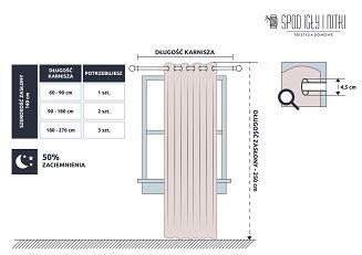 Firana gotowa na przelotkach CRYSTAL 140x250 woalowa biała z kryształkami