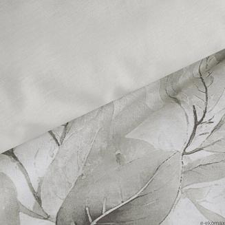 Pościel satynowa SPRING 160x200 Eurofirany srebrna popielata gałązki liście