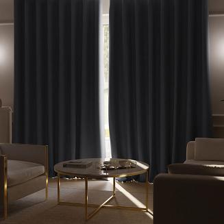 Zasłona gotowa na taśmie 140x230 SUPER BLACKOUT zaciemniająca ciemnoszara