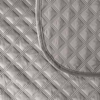 Narzuta dekoracyjna VELVI 170x210 pikowana w geometryczny wzór chłodny szary