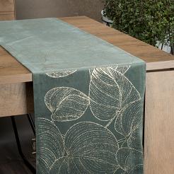 Obrus dekoracyjny BLINK 35x180 Eurofirany ciemnomiętowy