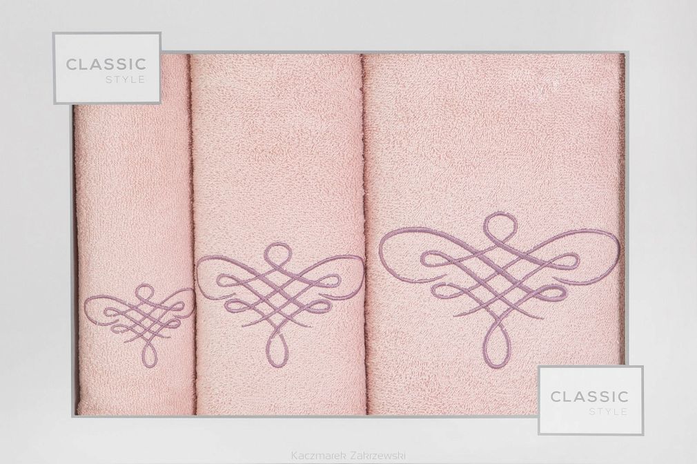 Komplet ręczników 3 cz. TATTOO 30x50 Eurofirany różowy