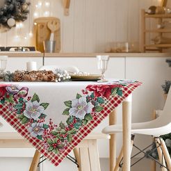 Obrus świąteczny gobelinowy 140x180 Eurofirany naturalny