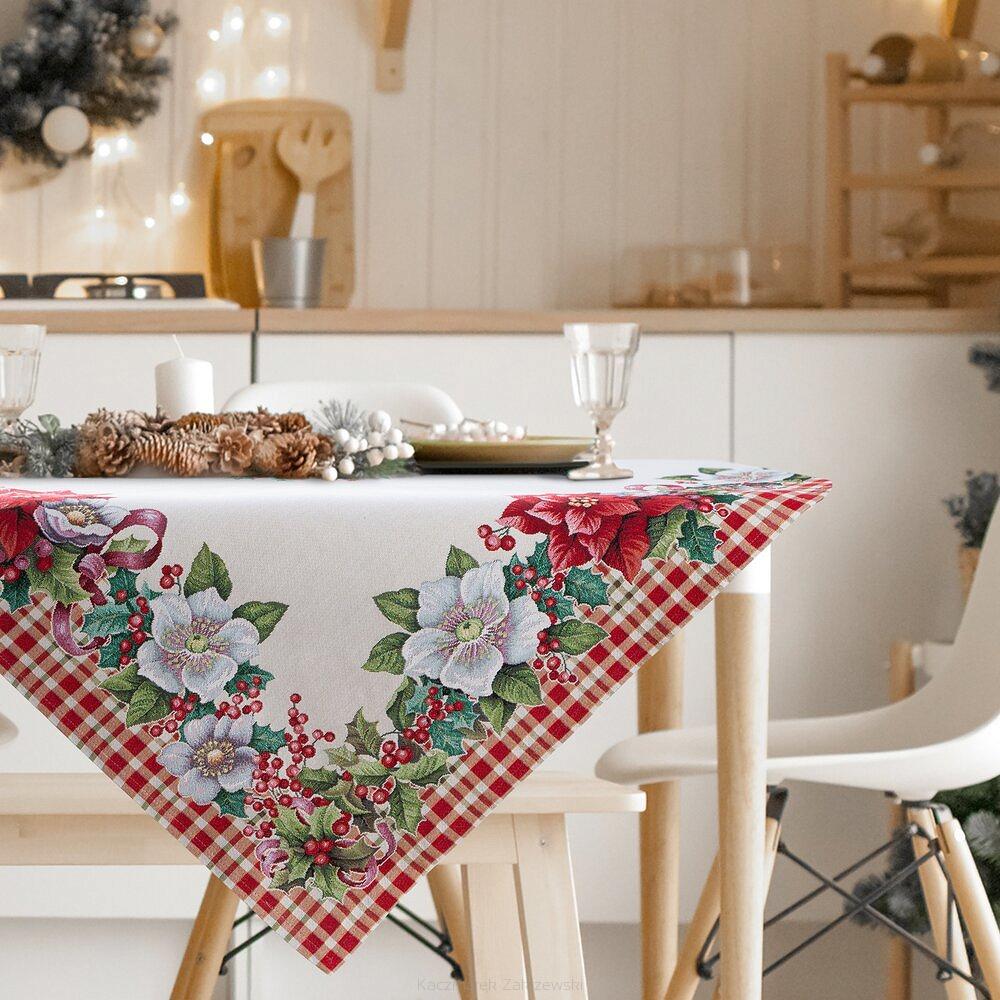 Obrus świąteczny gobelinowy 140x180 Eurofirany naturalny