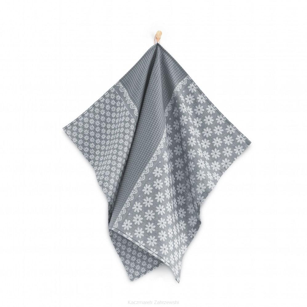 Ścierka kuchenna 50x70 Zwoltex Prymula grafitowa w kwiatuszki