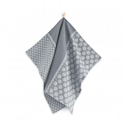 Ścierka kuchenna 50x70 Zwoltex Prymula grafitowa w kwiatuszki