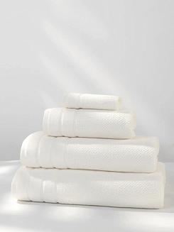 Ręcznik bawełniany o ryżowej strukturze Loren 30x30 biały