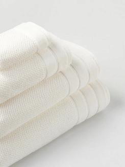 Ręcznik bawełniany o ryżowej strukturze Loren 30x30 biały