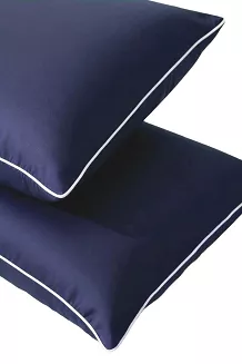 Poszewka bambusowa 50x60 granatowa z białą bizą