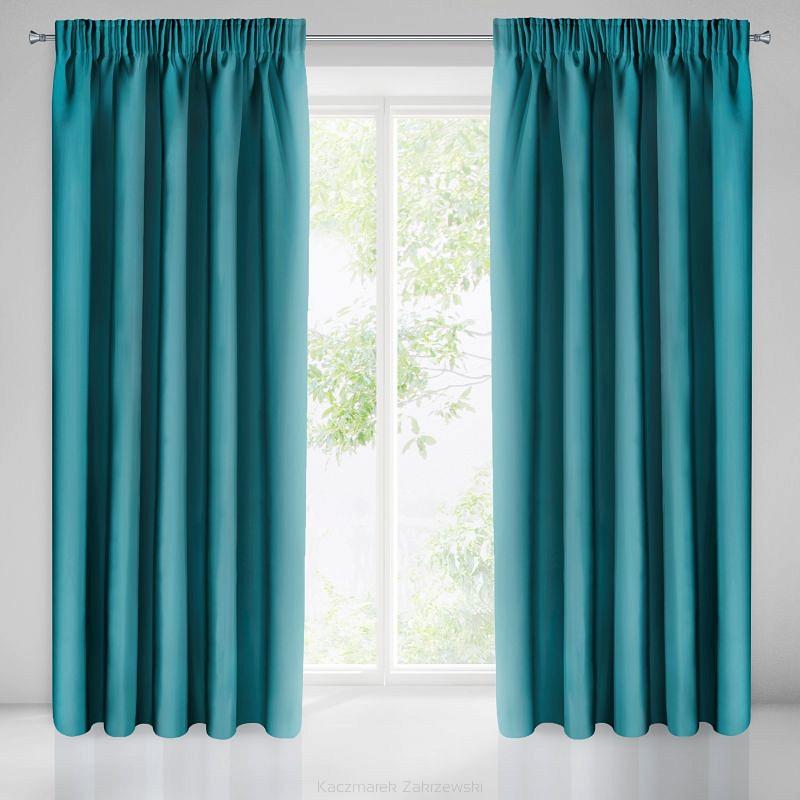 Zasłona gotowa na taśmie LOGAN 135x270 Eurofirany petrol