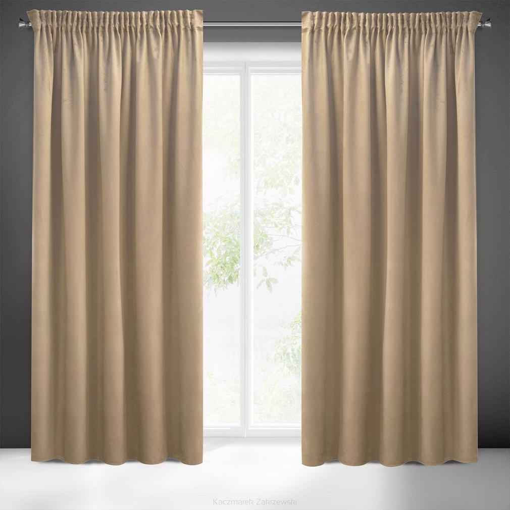 Zasłona gotowa na taśmie SIBEL 140x270 Eurofirany cappuccino