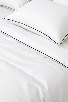 Pościel bambusowa 160x200 biała z czarną bizą