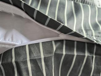 Pościel satynowa 160x200 stalowa tenisowe prążki