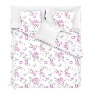 Narzuta dekoracyjna CALMIA 140x200 pikowana biała w kwiaty