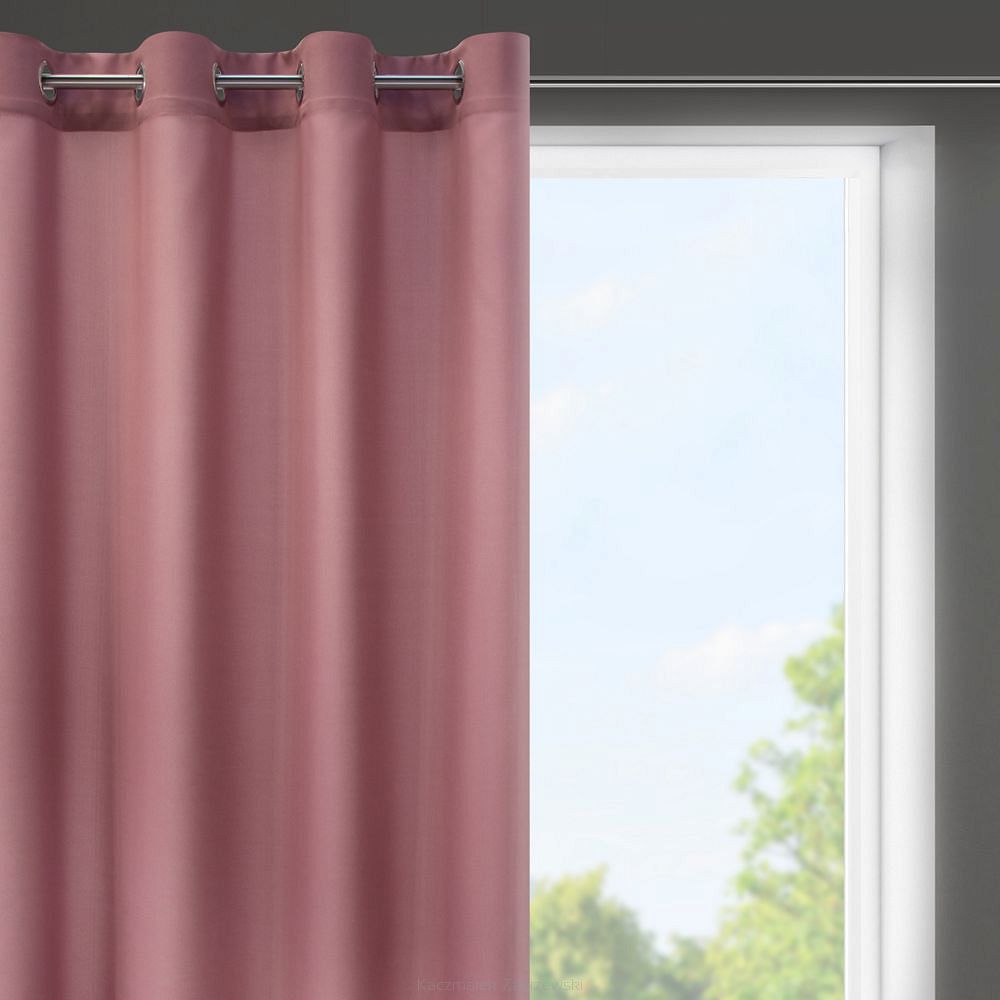 Zasłona gotowa na przelotkach RITA 140x250 Eurofirany ciemnoróżowy