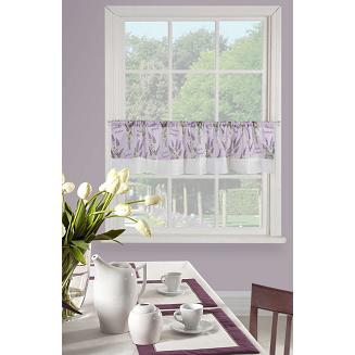 Firana gotowa KIARA 150x30 Eurofirany fioletowy/biały