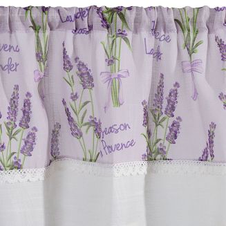 Firana gotowa KIARA 150x30 Eurofirany fioletowy/biały
