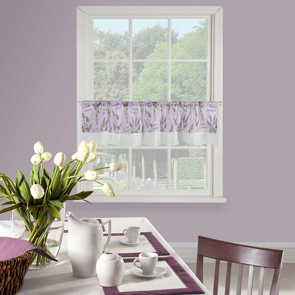 Firana gotowa KIARA 150x30 Eurofirany fioletowy/biały