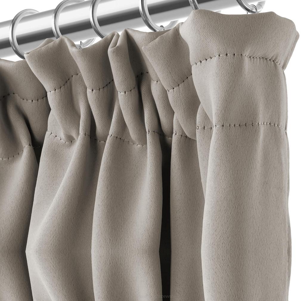 Zasłona gotowa na taśmie HOLD 140x270 zaciemniająca blackout ciemnobeżowa