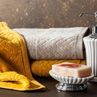 Ręcznik bawełniany LOREN 50x90 Eurofirany musztardowy