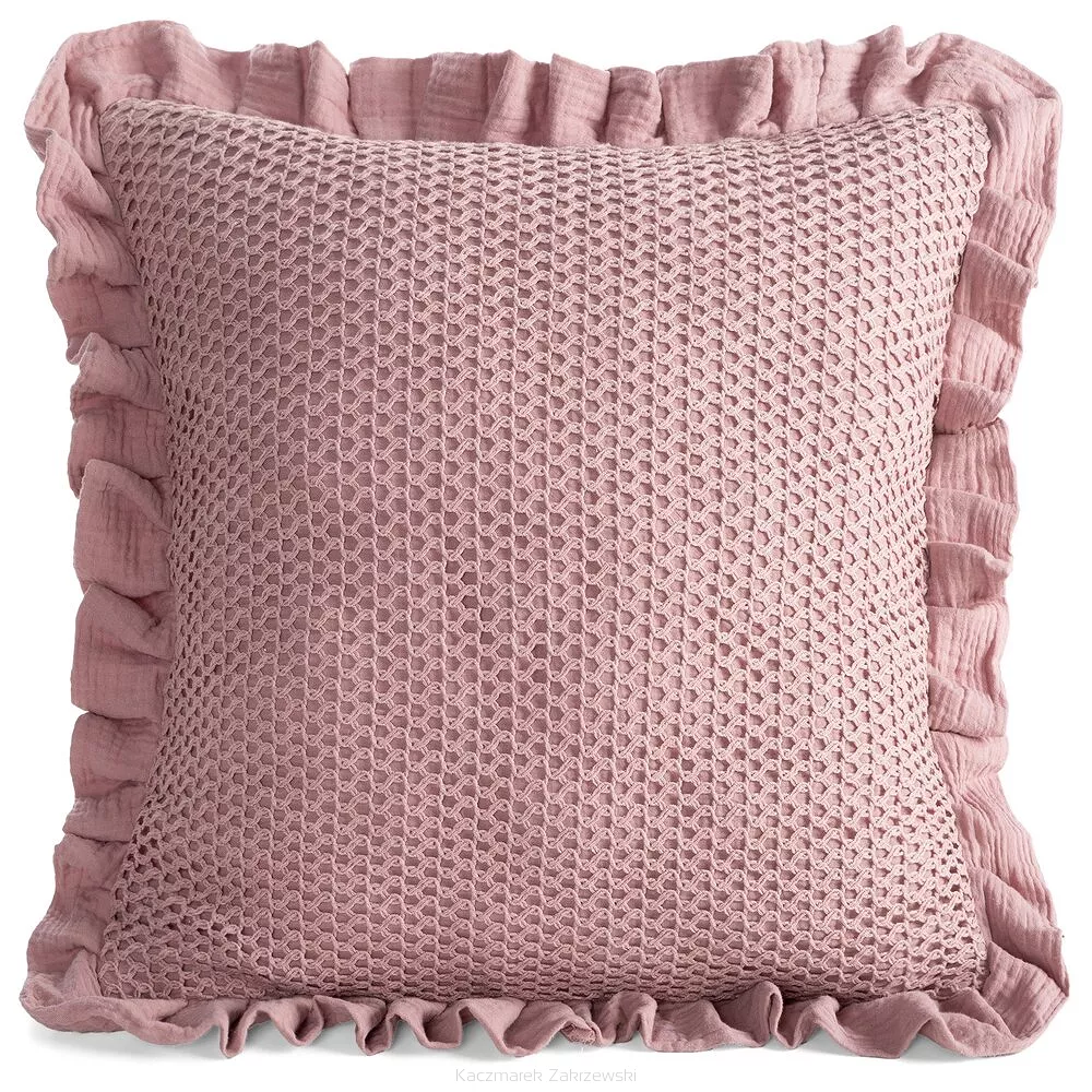 Poszewka dekoracyjna MUSLIN 45x45 Eurofirany pudrowy