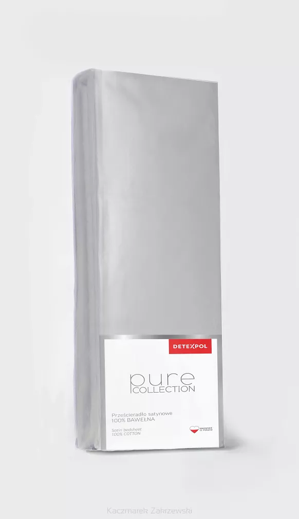 Prześcieradło Satyna Pure Jasnoszare 160X200 Zg