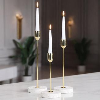 Świecznik dekoracyjny KORI 8x26 Eurofirany kremowy złoty