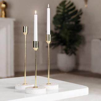 Świecznik dekoracyjny KORI 8x26 Eurofirany kremowy złoty