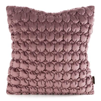 Poszewka dekoracyjna VELVET 45x45 Eurofirany ciemnoróżowa bąbelki 3D