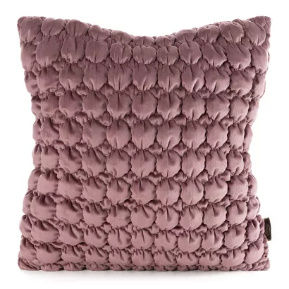 Poszewka dekoracyjna VELVET 45x45 Eurofirany ciemnoróżowa bąbelki 3D