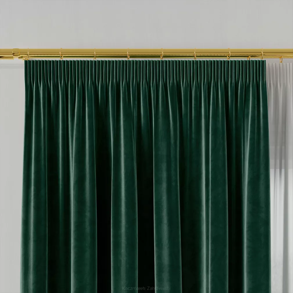 Zasłona gotowa na taśmie VELVI 140x260 szmaragdowa