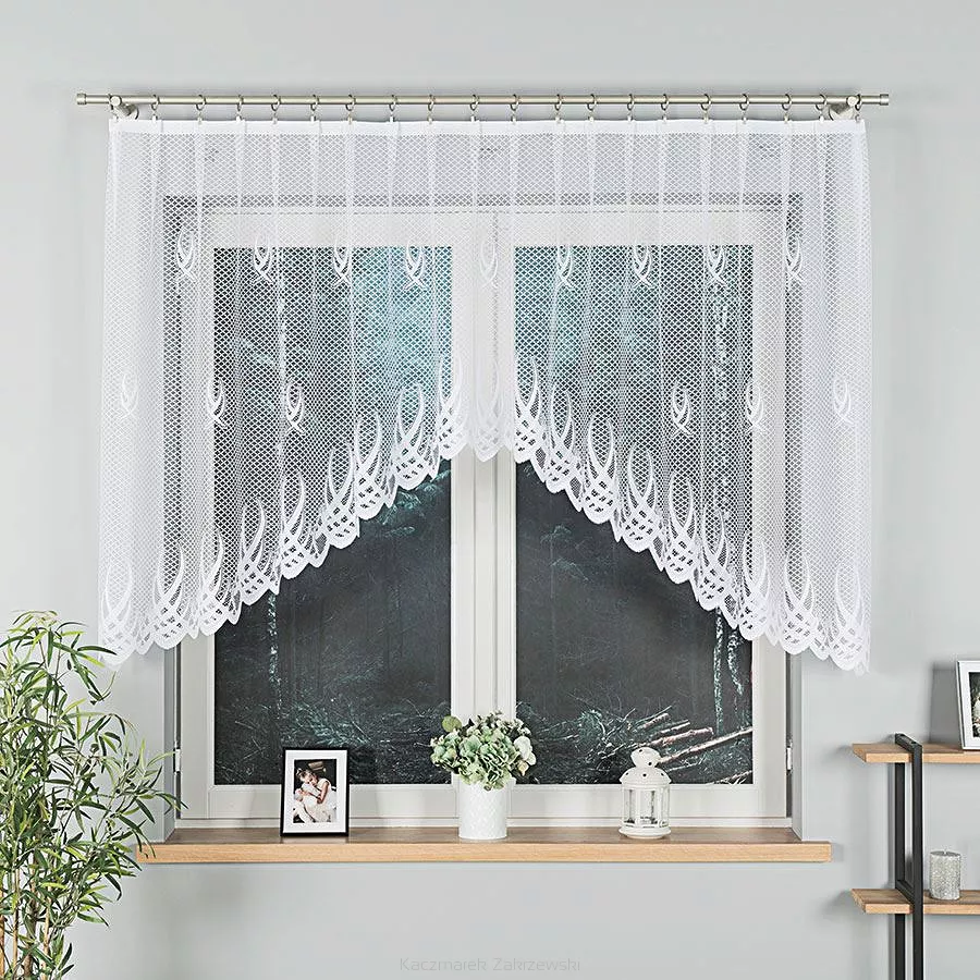 Firanka żakardowa gotowa na żabki GOSIA 250x120 biała