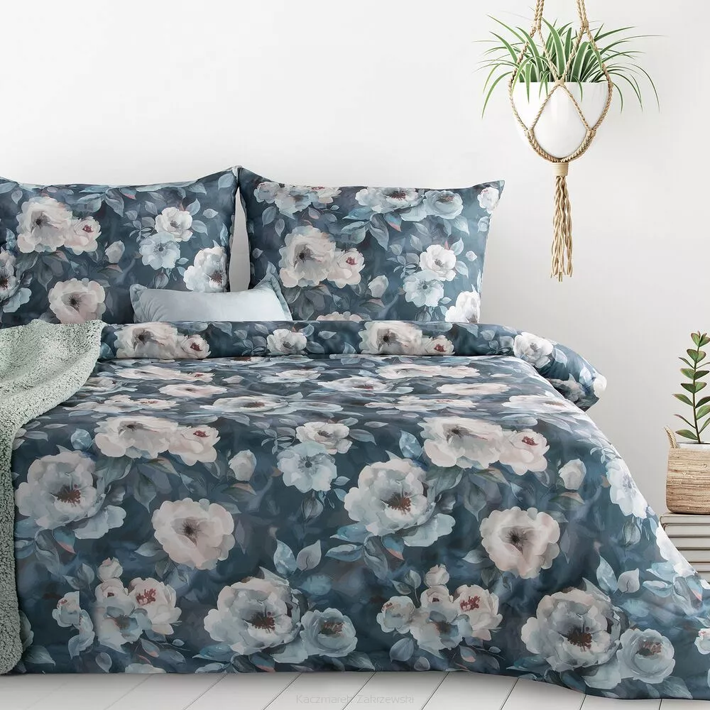 Pościel bawełniana KIRA 220x200 Design91 ciemnogranatowy