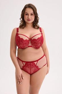 Biustonosz z koronką GAIA Semi-Soft Aina Maxi 1273 półusztywniany czerwony mokka